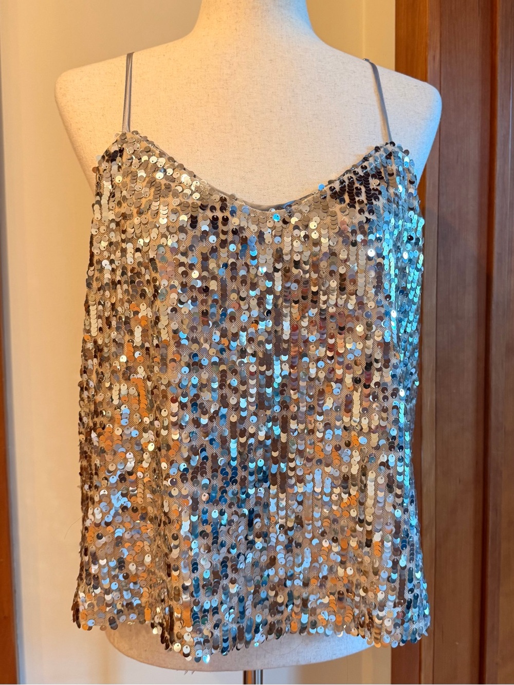 Veronica Beard Silver Sequin Camisole